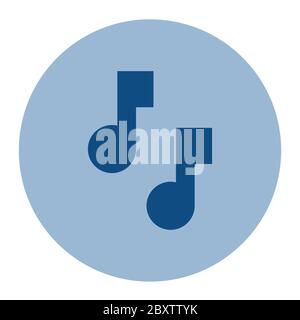 Round icon with musical notes. Stock Vector