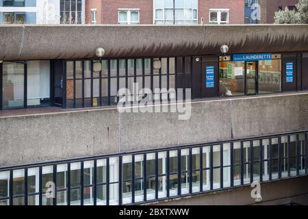 Launderette located at Barbican Estate complex Stock Photo