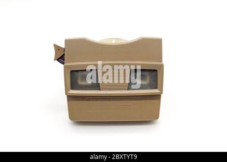 Plastic stereoscopic slide viewer, isolated on white background Stock Photo