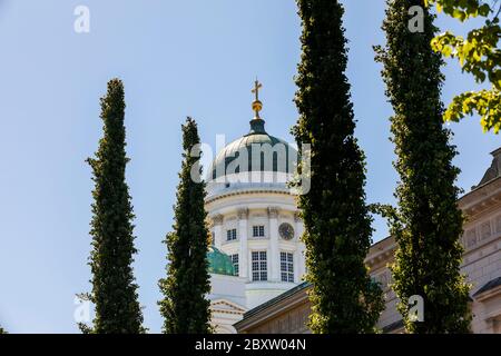 Rooftop view of famous Finnish cathedral in Helsinki Stock Photo