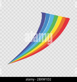 rainbow vector, sky, cloud, red, orange, yellow, green, blue, navy, purple. Stock Vector