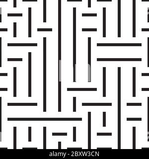 Seamless pattern with horizontal and vertical black segments Stock Vector