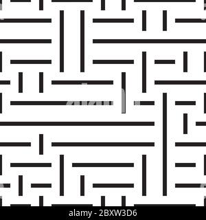 Seamless pattern with horizontal and vertical black segments Stock Vector