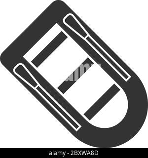 Rowing boat. Black Icon Flat on white background Stock Vector