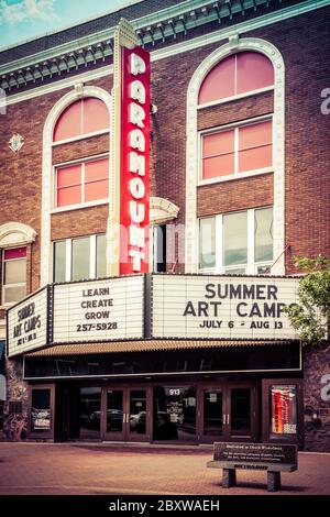 The iconic and historic Paramount theater, now the Center for the Arts theater, in downtown St. Cloud, MN, USA Stock Photo