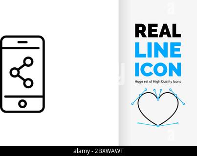 editable line icon of a phone Stock Vector