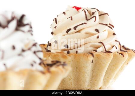 Cake with whipped cream Stock Photo