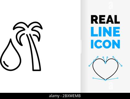 Editable line icon of palm oil Stock Vector