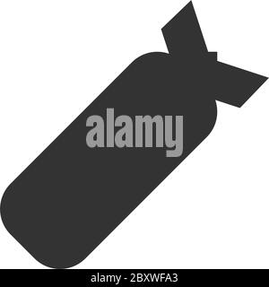 Air Bomb. Black Icon Flat on white background Stock Vector