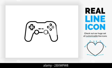 Editable line icon of a game controller Stock Vector