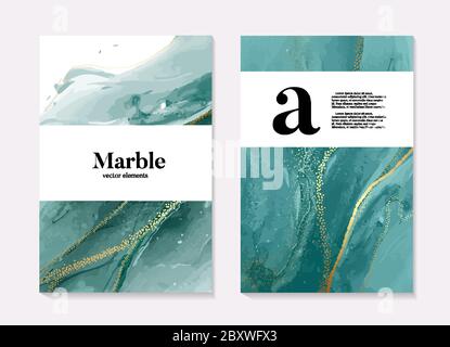 Boho aqua menthe 2020 design, marble liquid flow in turquiose blue green colors, ocean flow design template. Grunge texture design for Banner, invitat Stock Vector