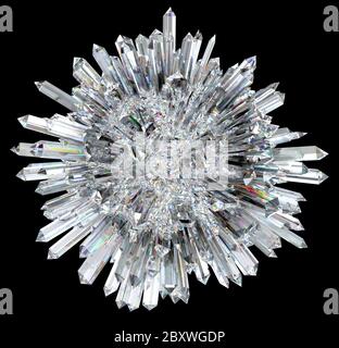 Crystal sphere with acute columns Stock Photo
