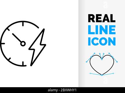 Editable line icon of a energy meter Stock Vector