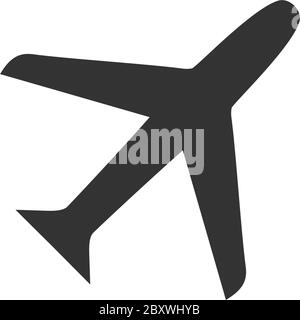 Airplanes. Black Icon Flat on white background Stock Vector