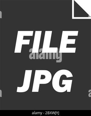 JPEG. Black Icon Flat on white background Stock Vector