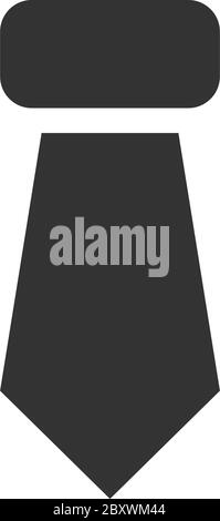 Tie, Necktie. Black Icon Flat on white background Stock Vector