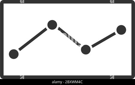 Graph down. Black Icon Flat on white background Stock Vector