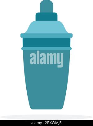 Cocktail shaker vector flat material design isolated object on white background. Stock Vector