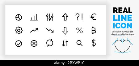 Editable line icons set, check out all our icons! Stock Vector