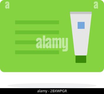 Cream in a gift box vector flat material design isolated object on white background. Stock Vector
