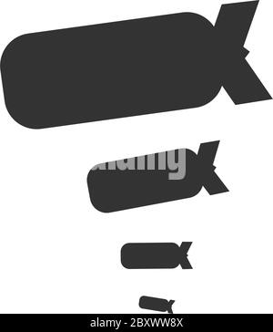 Bombing. Black Icon Flat on white background Stock Vector