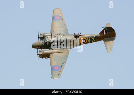 Avro Anson Second World War British twin-engined, multi-role plane that served with the Royal Air Force from 1936. Flying in New Zealand airshow Stock Photo