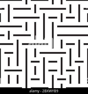 Seamless pattern with horizontal and vertical black segments Stock Vector