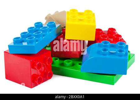 Plastic building blocks Stock Photo