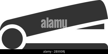 Stapler. Black Icon Flat on white background Stock Vector