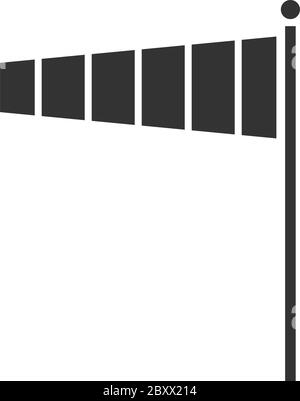 Wind sock. Black Icon Flat on white background Stock Vector