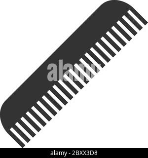 Comb. Black Icon Flat on white background Stock Vector