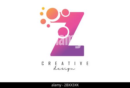 Z Letter Logo with blue dots design. Letter Zlogotype with bubbles bunch. Corporate branding identity vector illustration with letter Z. Stock Vector