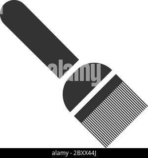 Putty knife. Black Icon Flat on white background Stock Vector