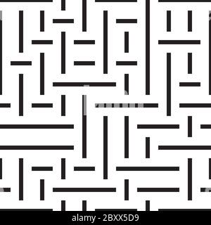 Seamless pattern with horizontal and vertical black segments Stock Vector
