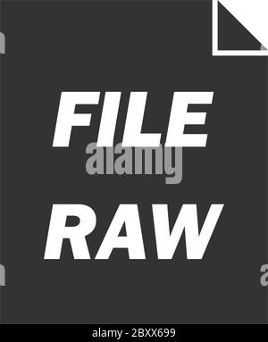 Raw. Black Icon Flat on white background Stock Vector
