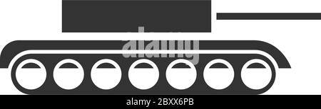 Tank. Black Icon Flat on white background Stock Vector