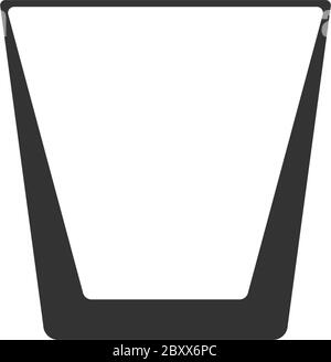 Whiskey glass. Black Icon Flat on white background Stock Vector