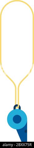 Lace sports whistle vector icon flat isolated Stock Vector