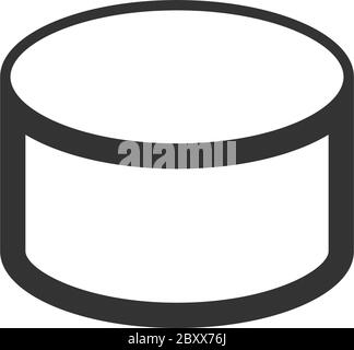 Tin can. Black Icon Flat on white background Stock Vector