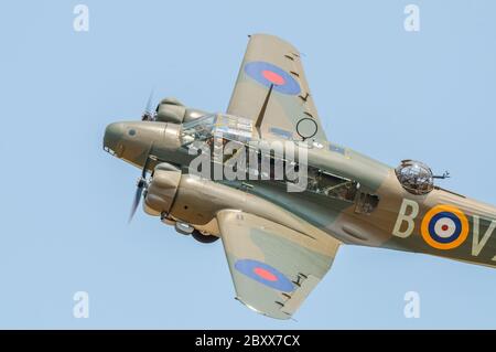 Avro Anson Second World War British twin-engined, multi-role plane that served with the Royal Air Force from 1936. Flying in New Zealand airshow Stock Photo