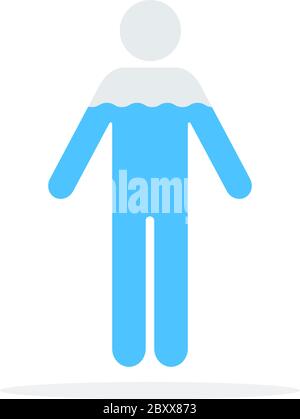Man consists of water vector flat material design isolated object on white background. Stock Vector