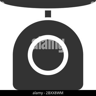 Weight scale. Black Icon Flat on white background Stock Vector