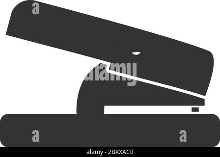 Hole puncher. Black Icon Flat on white background Stock Vector