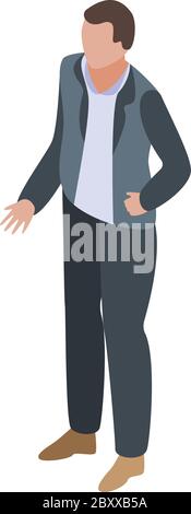 Scrivener man icon, isometric style Stock Vector