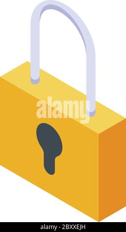 Padlock icon, isometric style Stock Vector
