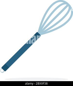 Whisk for whipping vector flat material design isolated object on white background. Stock Vector