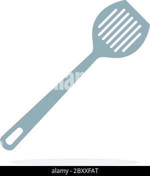 Nylon spatula with slots vector flat material design isolated object on white background. Stock Vector