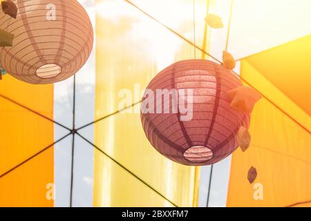 Mobile dome decoration design. A Geodesic Dome Tents. A hemispherical thin-shell structure lattice-shell based on a geodesic polyhedron. Stock Photo