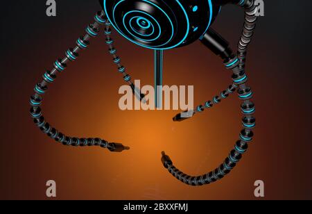 Robotic Tentacle Arm 3d, over white, isolated Stock Photo - Alamy