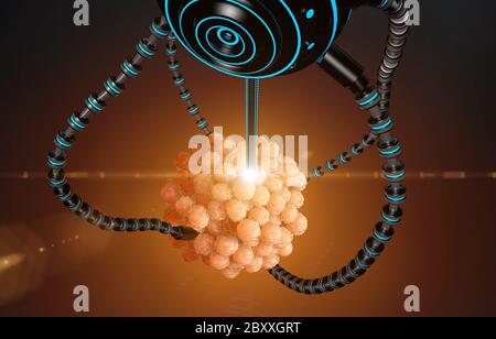 nanorobot fertilizes the cell egg. Medical concept anatomical future. 3d rendering Stock Photo